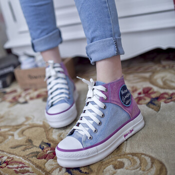 taiyangxing新款<em>女鞋帆布鞋</em>女韩版潮厚底松糕鞋