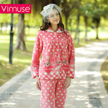 维慕诗VIMUSE 冬季新款<em>韩版女士睡衣</em>可爱卡通
