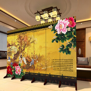 私人定制折叠屏风双面时尚屏风防水隔断墙木质框 客厅 折叠玄关门 九扇加板 高1.8米