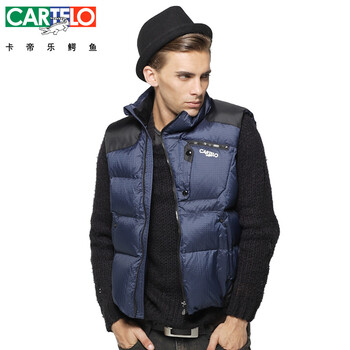 乐鳄鱼cartelo2013新品男士<em>羽绒服休闲马甲</em>背