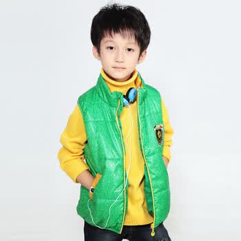 小虎宝儿 新款<em>学院风</em>简约多彩<em>棉马甲</em> MJ0090