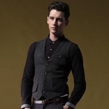 MVJ<em>男装</em>2013秋冬新款<em>西装马甲</em>男英伦修身男