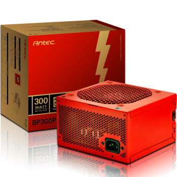 安钛克（Antec）额定300W BP300P 电源（主动式PFC/12CM静音风扇/橘红色外观设计）