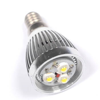 正品沐家灯饰大功率客厅卧室灯泡 E14适用LED灯头水晶尖灯泡MLED001 3W白