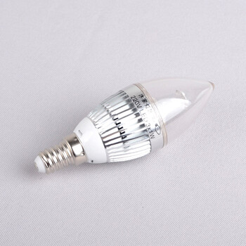 正品沐家灯饰大功率客厅卧室灯泡 E14适用LED灯头水晶尖灯泡MLED001 3W白