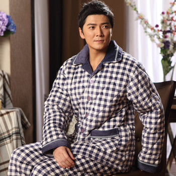 轩靓<em>冬款男士</em>超柔加厚夹棉<em>睡衣</em>优雅<em>男人</em>范儿