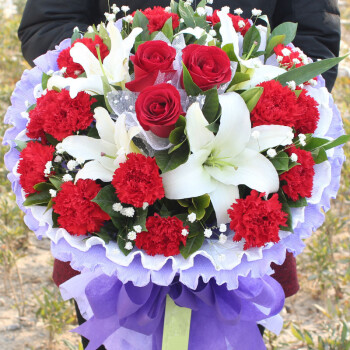维纳斯母亲节鲜花速递康乃馨百合花生日礼物祝福花束 鲜花快递预定送