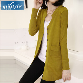 斯黛欧毛衣2014春装长袖打底<em>衫女款开衫</em>中长