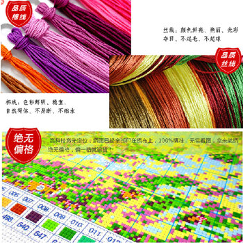 
                                        皇室珍品KS十字绣客厅新款家和万事兴玉兰花 11CT棉线印花145*70                