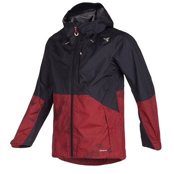 阿迪达斯adidas新款男子运动梭织连帽防风防雨夹克外套 z19921 深红色