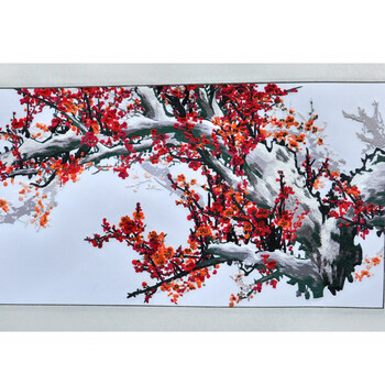 ROY ROCK 丝绸轴画 刺绣 《报春图》 家居装饰画 挂画壁画 客厅画