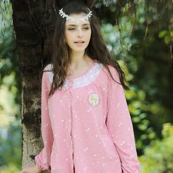 女士绣花纯棉<em>睡衣</em>套装 CH018 <em>XL号</em>小组,女士