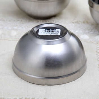 阳光飞歌 不锈钢碗 双层隔热碗砂光11.5厘米10只装 SG1150001