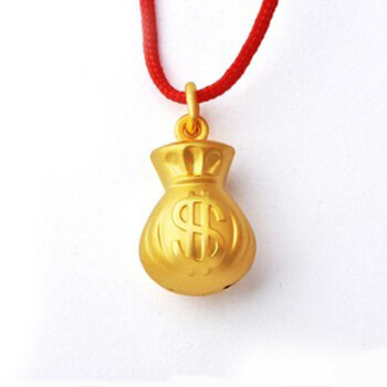 帝普珠宝 福袋钱袋招财进宝千足金999 3d硬金吊坠黄金吊坠 送礼佳品帝