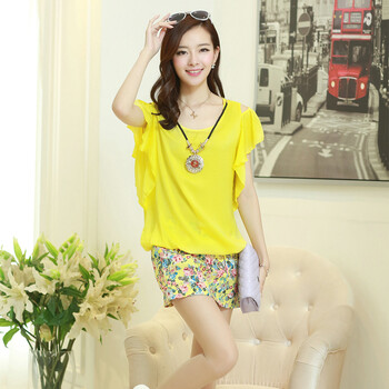 美连诚2014<em>夏季</em>新款女式两件<em>套装</em>短袖时尚露