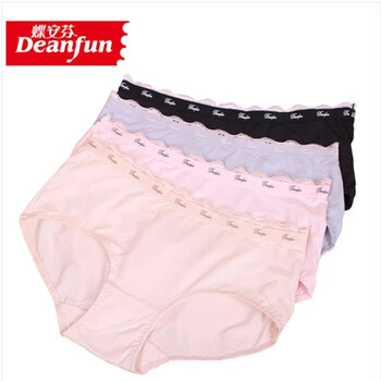 蝶安芬莫代尔女士小<em>平角女内裤</em>纯色花边字母透
