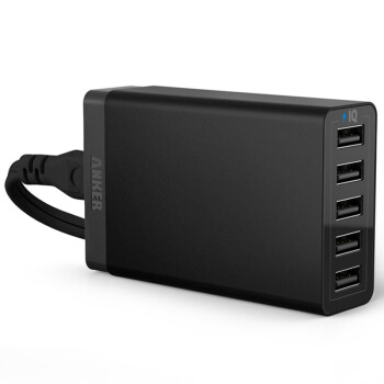Anker PowerIQ 40W 5口USB充电器 适用于三星苹果手机平板 黑色