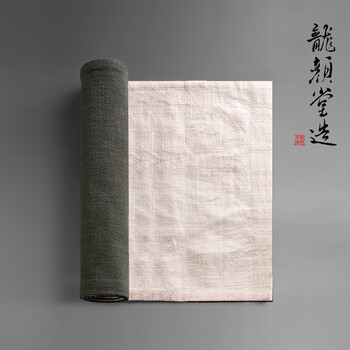 
                                                                                龍颜堂 双色棉麻布艺茶席 日式禅意桌旗大号茶布茶旗茶盘垫茶桌布 褐色-米色30*50cm                