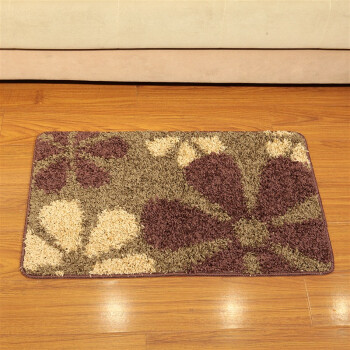 素雅特（SUYATE）地垫 防滑吸水除尘玄关垫 50*80cm 1013-003 咖白花朵