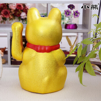 
                                        小熊 招财进宝陶瓷电动摇手招财猫摆件开店金色出口日本招财猫新店开业礼品 送电池 特别小7寸电动摇手招财猫送电池                