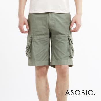 ASOBIO 2012夏季新款梭织短裤 纯棉直筒中裤五分裤 3111712999 岩石灰 44