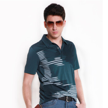 NEWTO 牛头牌 男装夏季新款纯棉条纹短袖t恤polo衫W0080004 苔绿色 XXL(185/104A)