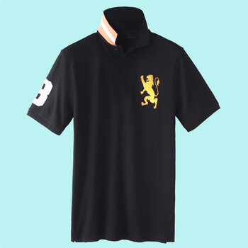 Giordano佐丹奴 Polo 男全新荧光狮王修身POLO 01012480 炭黑 L