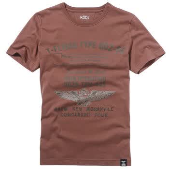 Kool 雄鹰徽章印花短袖T恤 112006005 咖啡色 XXL