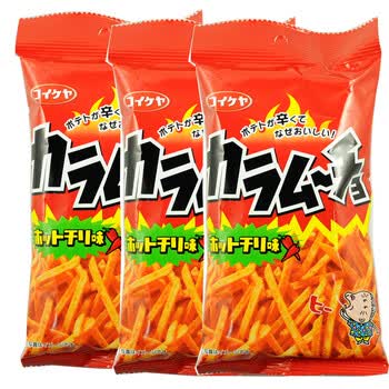 日本原装进口食品 湖池屋 辣味薯条 57g*3包 #0385