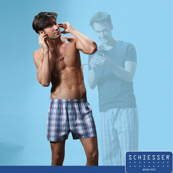 舒雅 schiesser 男士家居服/阿罗裤/休闲短裤/平角 39/1572 6528灰蓝 XXL