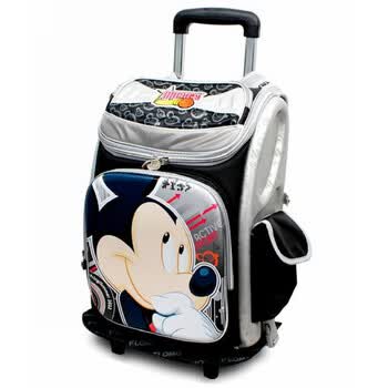 Disney迪士尼 小学生书包 儿童减负双肩书包可拆太空拉杆书包TR-M0414 黑色