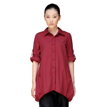 茵曼Inman 2012 新品女装衬衣B8991 红色 XL