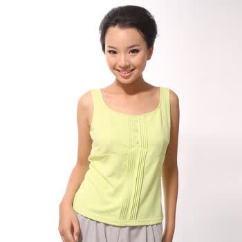 邢氏 XING'S 女背心 高档弹力面料 版型贴身舒适 时尚百搭XS00J1506166 黄绿色 48