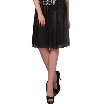 INSUN恩裳2012夏装 新品百褶裙 简约女士半身裙 女 黑色98350060 黑色 M