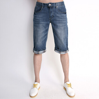 波尔堡 夏装新品2012新款男式韩版牛仔五分裤 蓝 36码