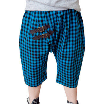 巧克童装 男童夏装新款韩版格子<em>哈伦裤短裤</em>子