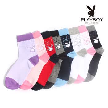PLAYBOY 花花公子 学生女袜2245 白/粉 均码