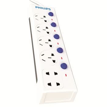 飞利浦（Philips） SPS1620C/93 新国际 一体芯过载保护六位分控插座 1.8米 白色