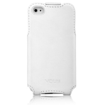沃尤尼（VOUNI）iPhone头层牛皮上下翻盖真皮皮套 适用于iPhone4/4s 白色