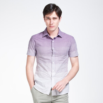 Givensi 2012夏季新品男士韩版修身时尚印花短袖衬衫 多色选 GVS201 XL