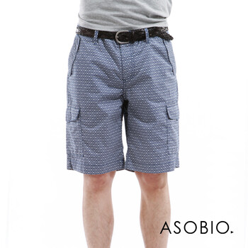 ASOBIO 2012夏季新款梭织短裤 休闲印花五分裤中裤 3122712962 深蓝 42