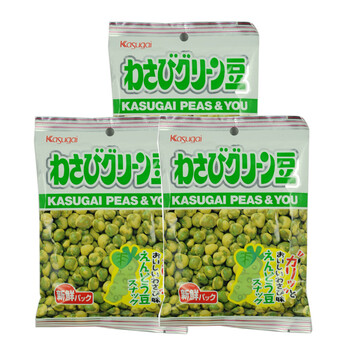 日本原装进口食品 春日井 膨化芥茉味青豆米果 94g*3包 #3025