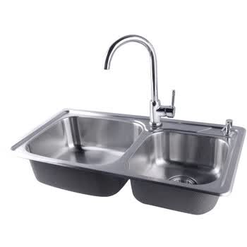 华盛·汉舍(HHHS)SC8349进口304不锈钢双槽水槽套餐