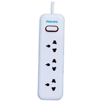 飞利浦（Philips）SPS1330A/93 白色 三位/ 3米/ 高阻燃PC合金外壳 /一体芯结构三位总控插座 三合一特惠套装