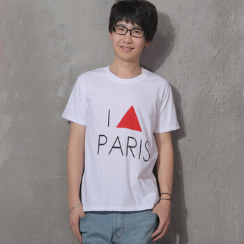 AMH 韩国2012夏装新款男装韩版短袖圆领印花T恤NQ2013 白色 XL