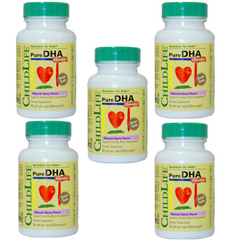 美国进口ChildLife精纯DHA软胶囊 DHA 5瓶