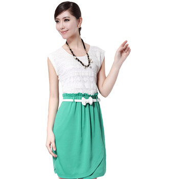 秋水伊人2012夏装新款时尚修身拼接连衣裙62