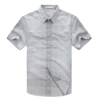 Goldpool高尔普2012夏装新款正品时尚休闲条纹男士短袖衬衫BE5649 浅灰 XXL