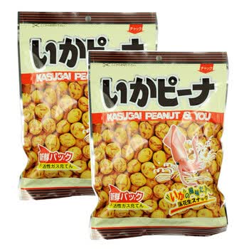 日本原装进口食品 春日井 鱿鱼味花生 126g*2包 #3087