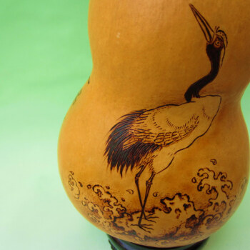 中国工艺美术大师葫芦张作品 一品当朝 葫芦烙画